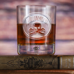 Locoluxe Skull & Bones Whiskey Glass – Gothic Rock Bar Tumbler
