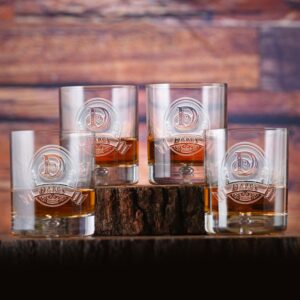 Locoluxe Custom Whiskey Glass Set – Personalized Bar Glasses (Set of 4)